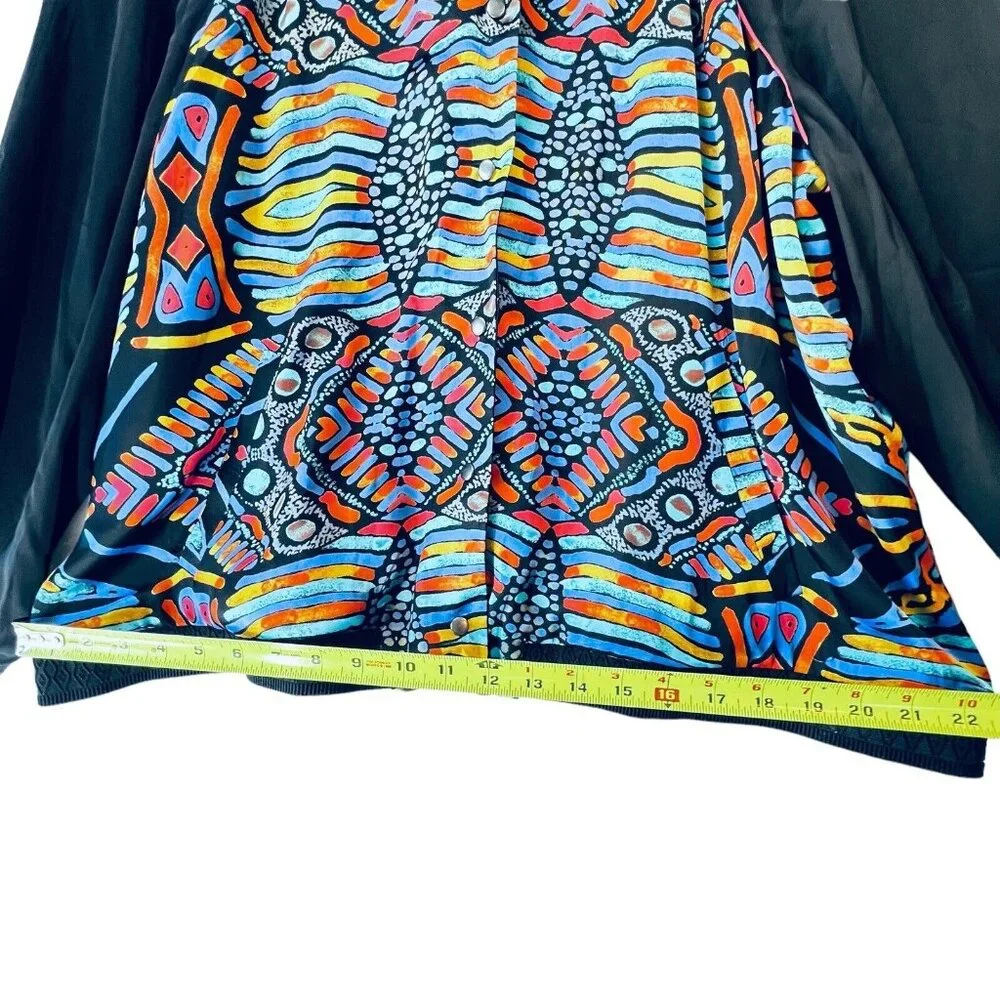 NWT Melissa McCarthy Seven7 Bomber Jacket Sz 2X Reversible Colorful Abstract - Picture 14 of 16